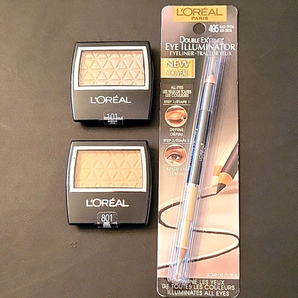 NEW L'Oreal Eye Makeup Bundle, 2 Shadows + 1 Double Eyeliner!